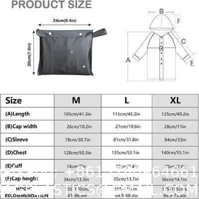 Oxford Raincoat Polyester & PVC Raincoat PVC Raincoat EVA Raincoat, Rain Poncho Reusable Unisex for Women Rain Cape