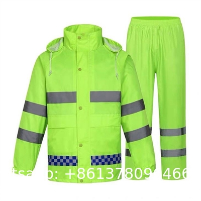 Reflective Raincoat, Classic Raincoat Waterproof Hi Vis Reflective Long Rain Jacket ANSI Class 3 Yellow, 4X-Large