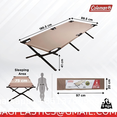 Outdoor Camping Travel Portable Foldable Steel Camping Bed Frame, Office Nap, Beach Vocation and Home Lounging