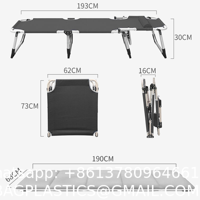 Oxford Folding Steel Camp Emergency Beds Cot olding Bed, Camping Cot Bed Foldable Customized 600D Polyester Fabric