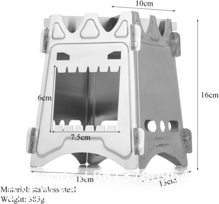 Picnic BBQ Cooker Portable Folding Stainless Steel Backpacking Stove Wood Burning Camp Stoves