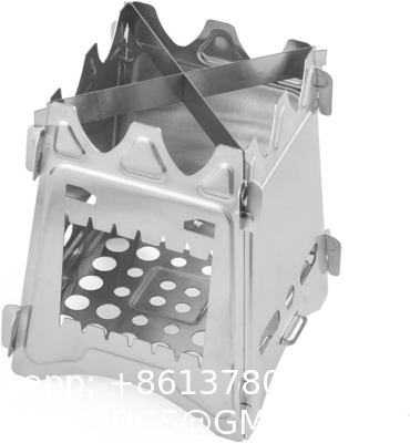 Picnic BBQ Cooker Portable Folding Stainless Steel Backpacking Stove Wood Burning Camp Stoves