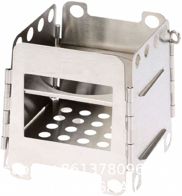 Picnic BBQ Cooker Portable Folding Stainless Steel Backpacking Stove Wood Burning Camp Stoves