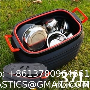 Outdoor 37L Folding Storage Bucket With Cover Collapsible Bucket - 10-Liter Multipurpose Wash Bin for Camping