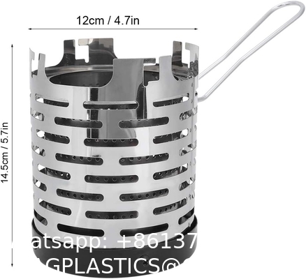 Stainless Steel Camping Heating Stove Cover, Camping Mini Heater Warming Stove Cover for Outdoor Backpacking Hiking