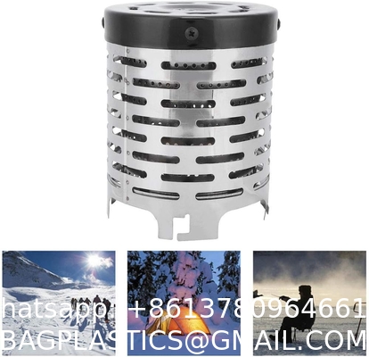 Stainless Steel Camping Heating Stove Cover, Camping Mini Heater Warming Stove Cover for Outdoor Backpacking Hiking