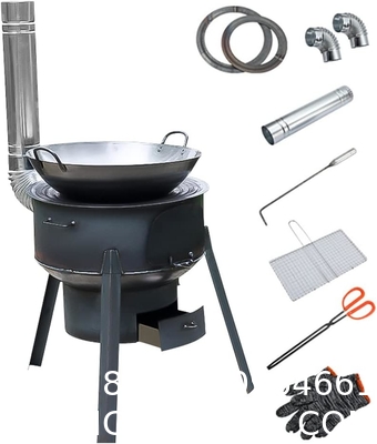 Camping Firewood Stove, Cast Iron Outdoor Wood Burning Stove Portable Detachable Camp Stoves, Accessories Outdoor