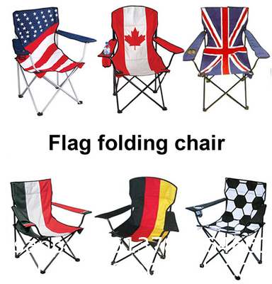 Customizable Logo Countries Flag Printed Folding Metal Camping Beach Chair Wholesale Factory Aluminum Foldable