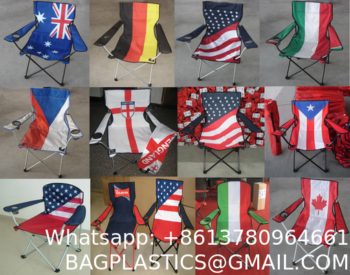 Customizable Logo Countries Flag Printed Folding Metal Camping Beach Chair Wholesale Factory Aluminum Foldable