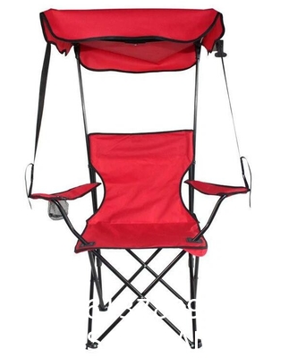Oversized Camping Chair with Shade Canopy, Folding Lawn Chairs Cup Holders, Camping Lounge Chair for Hiking Travel