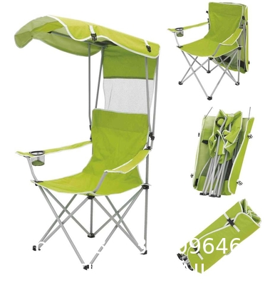 Oversized Camping Chair with Shade Canopy, Folding Lawn Chairs Cup Holders, Camping Lounge Chair for Hiking Travel