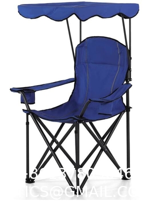 Oversized Camping Chair with Shade Canopy, Folding Lawn Chairs Cup Holders, Camping Lounge Chair for Hiking Travel