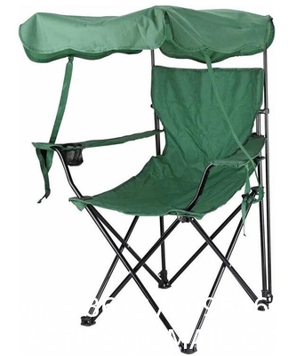 Oversized Camping Chair with Shade Canopy, Folding Lawn Chairs Cup Holders, Camping Lounge Chair for Hiking Travel