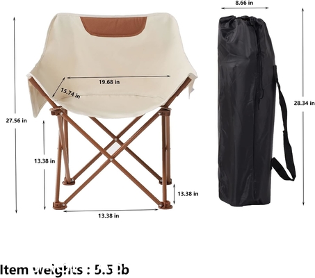 Folding Chairs Heavy Duty Support 350 lbs Moon Chair with Carry Bag Portable Folding Camping Chair with Carry Bag