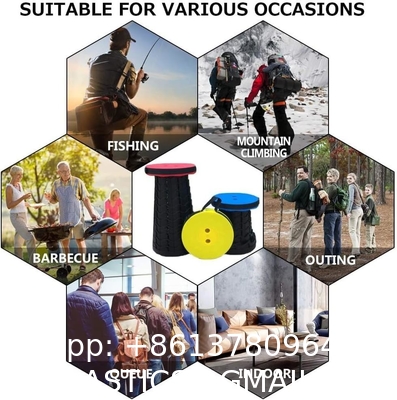 Retractable Folding Stool, Collapsible Telescoping Foldable Stool For Adults For Outdoor Fishing Hiking Gardenin