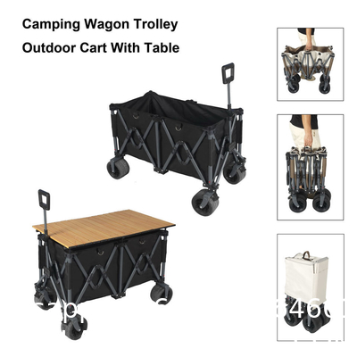 Outdoor Garden Heavy Duty Utility Portable Large Capacity Camping Collapsible Wagon Cart With All-Terrain Wheels