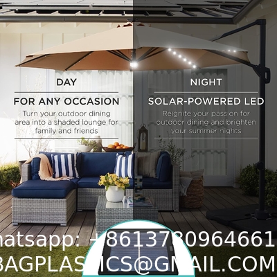 Canopy, Cantilever Umbrella Hanging Umbrellas, Fade Resistance & Water-repellent UV Protection Solution-dyed Fabric