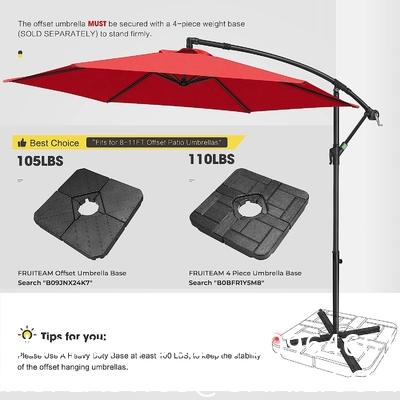 Canopy, Cantilever Umbrella Hanging Umbrellas, Fade Resistance & Water-repellent UV Protection Solution-dyed Fabric