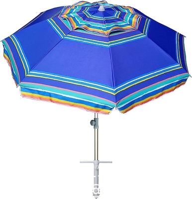 Heavy Duty High Wind Beach Umbrella Parasols Sand Anchor & Tilt Sun Shelter, UV 50+ Protection Outdoor Sunshade