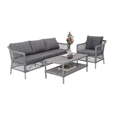 Patio Furniture Set Outdoor Sectional Sofa Conversation Set All Weather Wicker Rattan Couch Dining Table & Chair