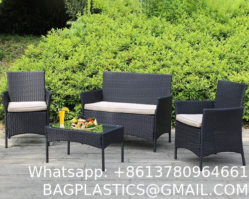 Patio Furniture Set Outdoor Sectional Sofa Conversation Set All Weather Wicker Rattan Couch Dining Table & Chair