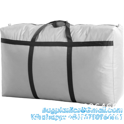 Heavy Duty Extra Large Moving Bags with Backpack Straps - Strong Handles & Zippers, Storage Totes For Space Saving