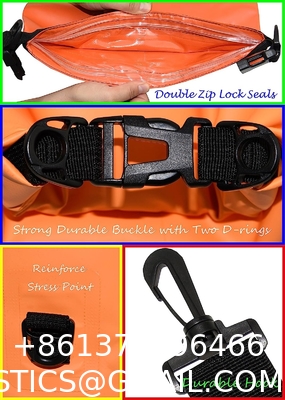 Waterproof Dry Bags Set, Dry Bag with 2 Zip Lock Seals & Detachable Shoulder Strap, Waist Pouch & Phone Case