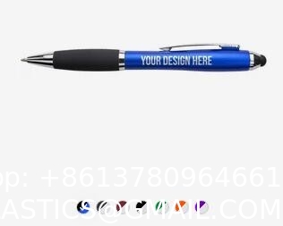 Custom Pencils, Personalized Pens With Stylus- Custom Metallic Printed Name Pens Black Ink - Imprinted With Logo