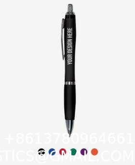 Custom Pencils, Personalized Pens With Stylus- Custom Metallic Printed Name Pens Black Ink - Imprinted With Logo