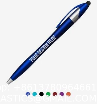 Custom Pencils, Personalized Pens With Stylus- Custom Metallic Printed Name Pens Black Ink - Imprinted With Logo