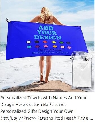 Personalized Beach Towels Add Your Design Here Custom Bath Towels Personalized Gifts Design Your Own Text/Logo/Photo