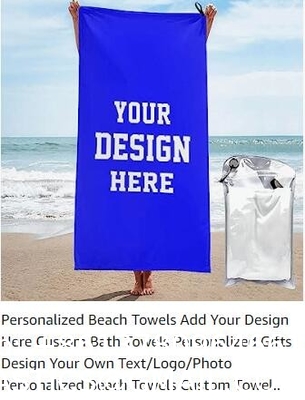 Personalized Beach Towels Add Your Design Here Custom Bath Towels Personalized Gifts Design Your Own Text/Logo/Photo