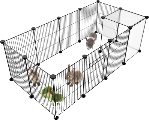 Pet Playpen,Small Animals Cage DIY Wire Portable Yard Fence with Door Puppies, Kitties, Bunny, Turtl