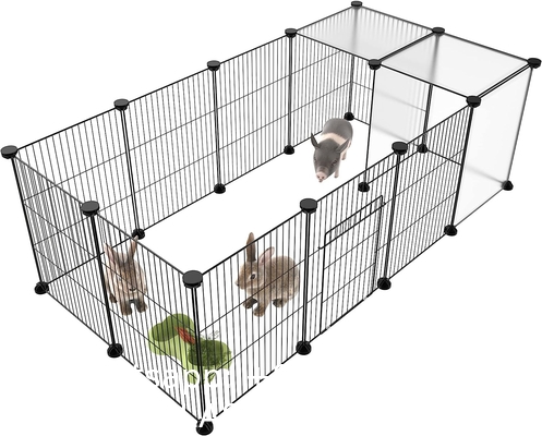 Pet Playpen,Small Animals Cage DIY Wire Portable Yard Fence with Door Puppies, Kitties, Bunny, Turtl