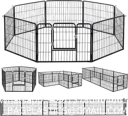 Large Stainless Steel Dog Crate XL 43 inch Indoor Kennel Cages and Playpen for Training Large Dog Outdoor