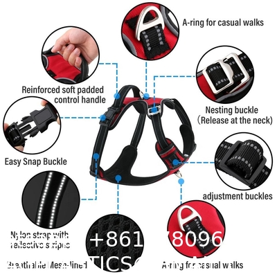 Pet Supplies Upgrade No Pull Dog Harness Adjustable Soft Padded Harness Dog with Quick Release Neck Buckle