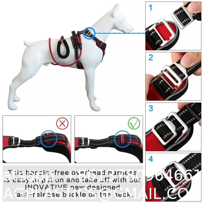 Pet Supplies Upgrade No Pull Dog Harness Adjustable Soft Padded Harness Dog with Quick Release Neck Buckle