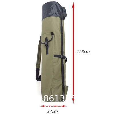 Durable Canvas Fishing Rod & Reel Organizer Bag Travel Carry Case Bag- Holds 5 Poles & Tackle