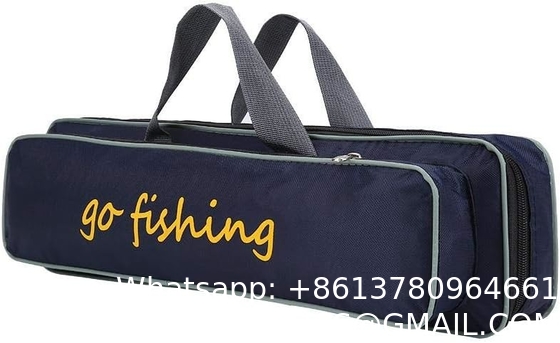 Durable Canvas Fishing Rod & Reel Organizer Bag Travel Carry Case Bag- Holds 5 Poles & Tackle