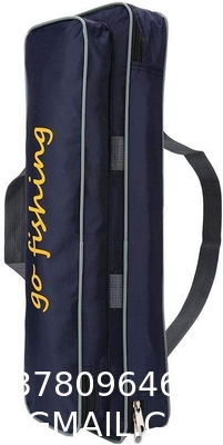 Durable Canvas Fishing Rod & Reel Organizer Bag Travel Carry Case Bag- Holds 5 Poles & Tackle