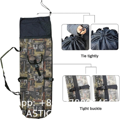 Durable Canvas Fishing Rod & Reel Organizer Bag Travel Carry Case Bag- Holds 5 Poles & Tackle