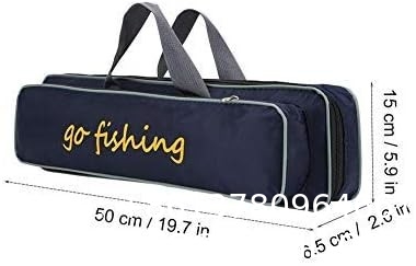 Durable Canvas Fishing Rod & Reel Organizer Bag Travel Carry Case Bag- Holds 5 Poles & Tackle