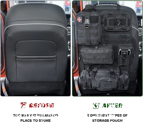 Tactical Front Seat Back Storage Bag/Hanger Bag Organizer With 5 Bags,Universal Fits For All Vehicel