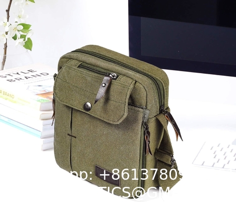 Outdoor Military Canvas Storage Bag, Men'S Canvas Small Messenger Bag Casual Shoulder Bag Chest Bag Travel Carry Bag