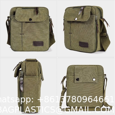 Outdoor Military Canvas Storage Bag, Men'S Canvas Small Messenger Bag Casual Shoulder Bag Chest Bag Travel Carry Bag