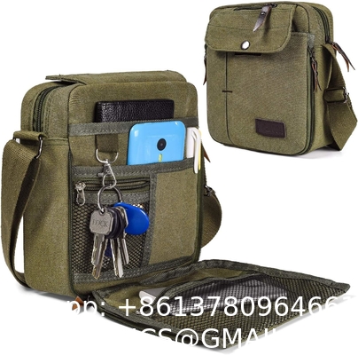Outdoor Military Canvas Storage Bag, Men'S Canvas Small Messenger Bag Casual Shoulder Bag Chest Bag Travel Carry Bag