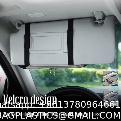Car Sun Visor Organizer, Sunglass Holder and Storage Pocket, Card Cash Pouch with Multi-Pocket Net Zipper, Case Bag