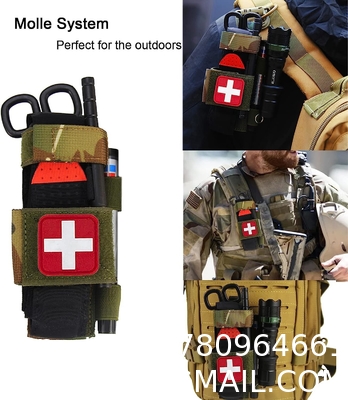 Tactical Tourniquet Storage Bag, 1000D Tactical Tourniquet Holder Molle Trauma Medcial Shears Holster TQ Pouch