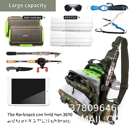Fishing Backpack With Rod Holder Fishing Tackle Bag Fishing Gear Bag, Outdoor Camouflage Tactical Bag Fishing Bag