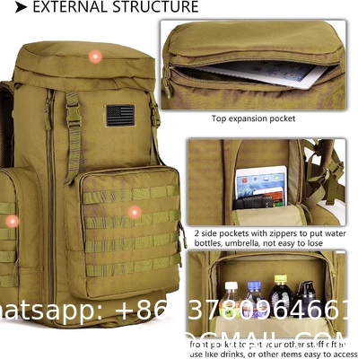 Tactical Military Army Backpack, Tactical Hiking Daypack 70-85L Military MOLLE Assault Backpack Army Traveling Campi